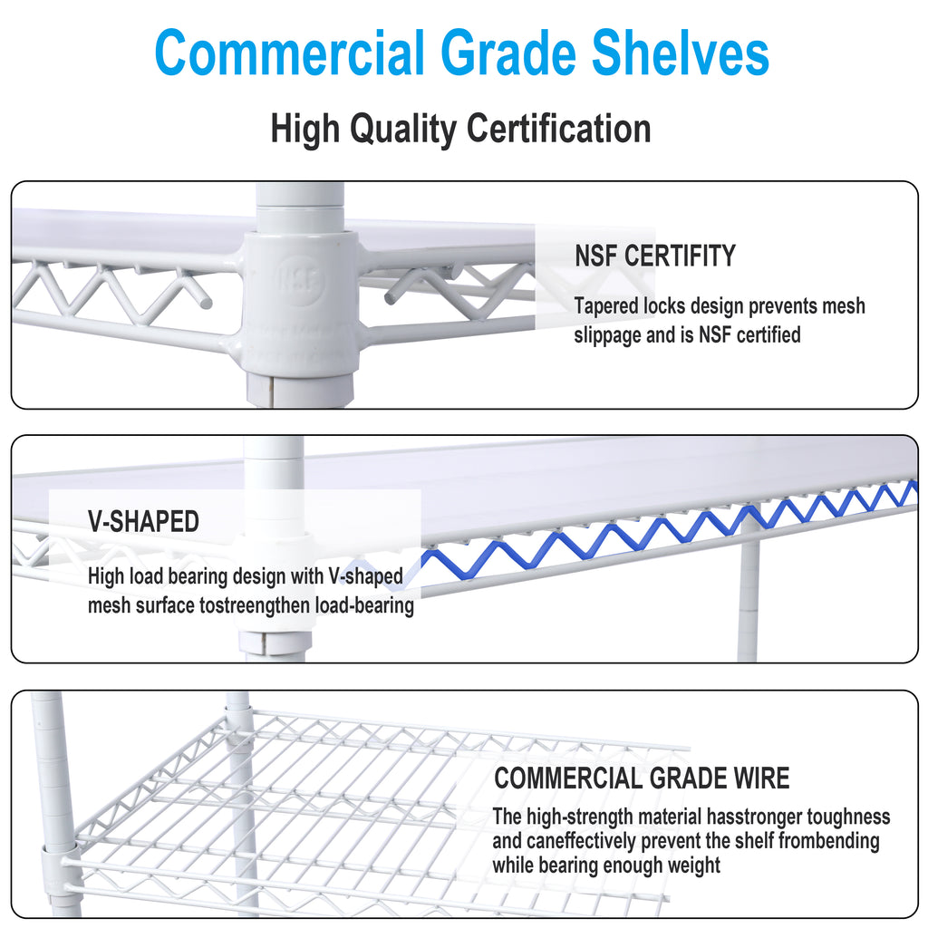 6 Tier 6000lbs Capacity NSF Metal Shelf Wire Shelving Unit