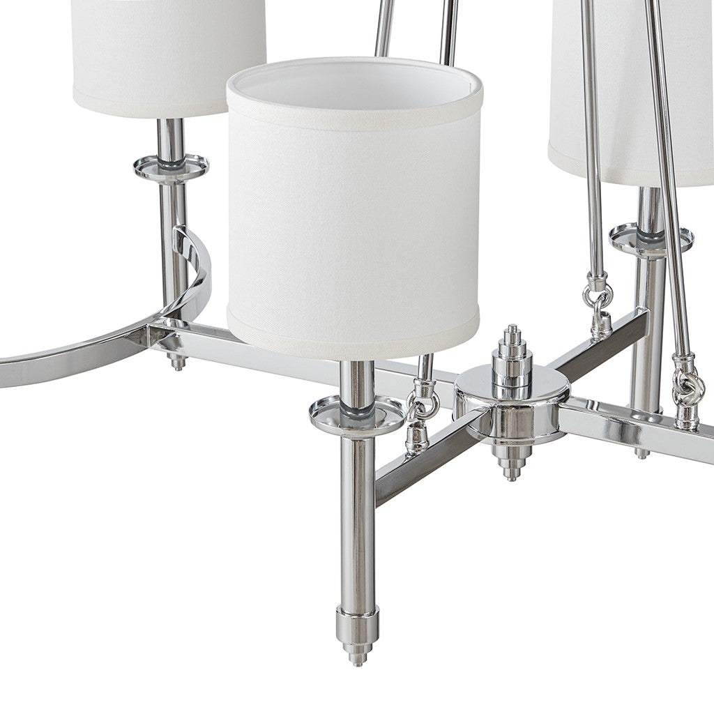 6-Light Chandelier With Fabric Drum Shades