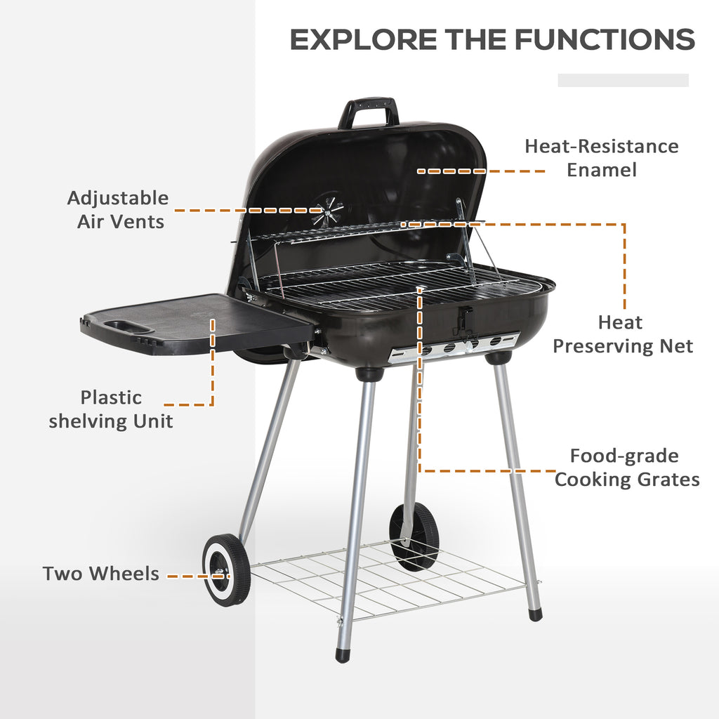 Outsunny 21" Portable Charcoal BBQ Grill