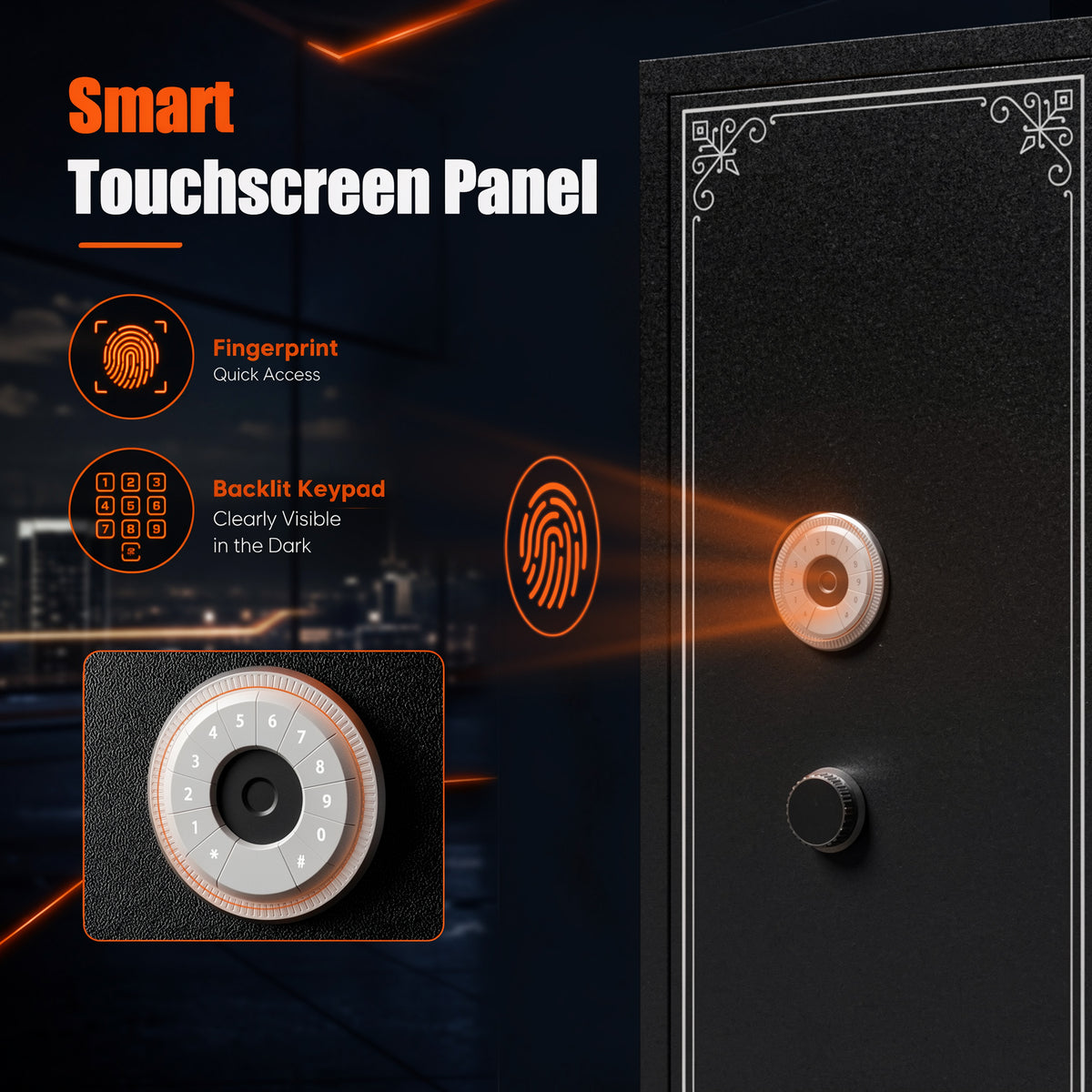 Biometric Large Gun Safe - 57" Quick Access Rifle Safe