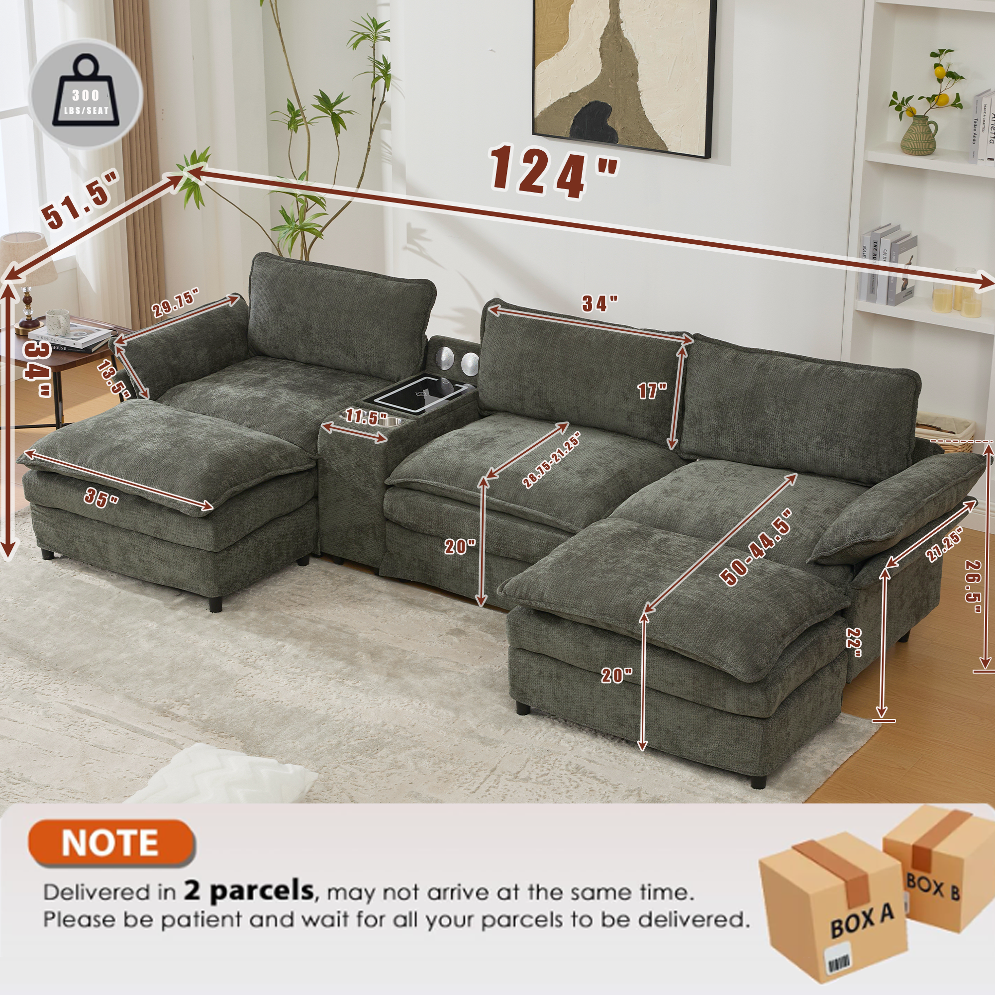 U Shaped Modular Sectional Sofa