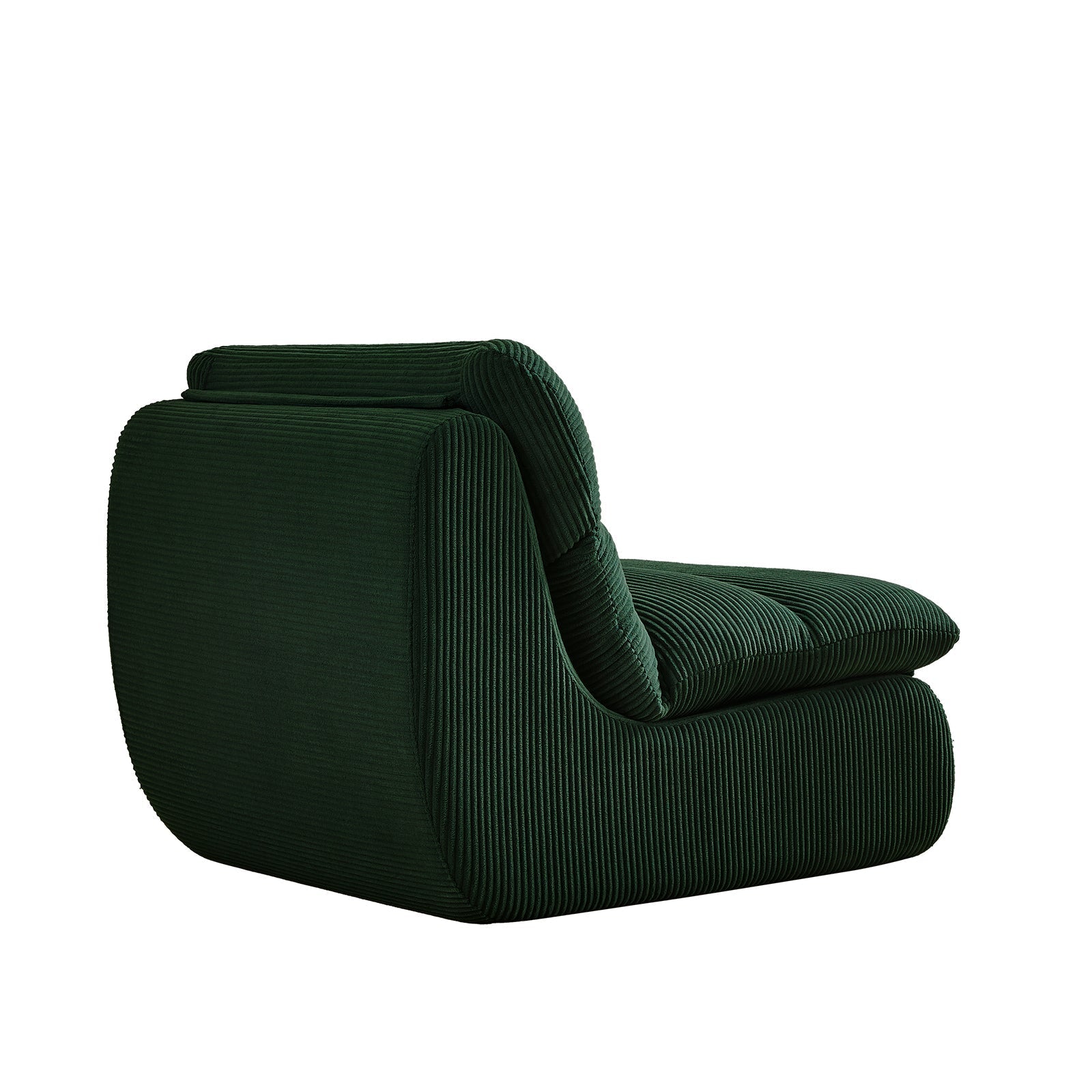 Modern Compressed Lounge Chair with Ottoman - Cozy Corduroy Recliner