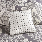 7 Piece Cotton Printed Comforter Set - Indigo Cal King
