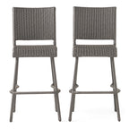 29" Outdoors PE Rattan Armless Barstools, Set of 2