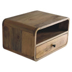 Large Floating Bedside, 1 Drawer, 1 Open Slot, Oak-ish