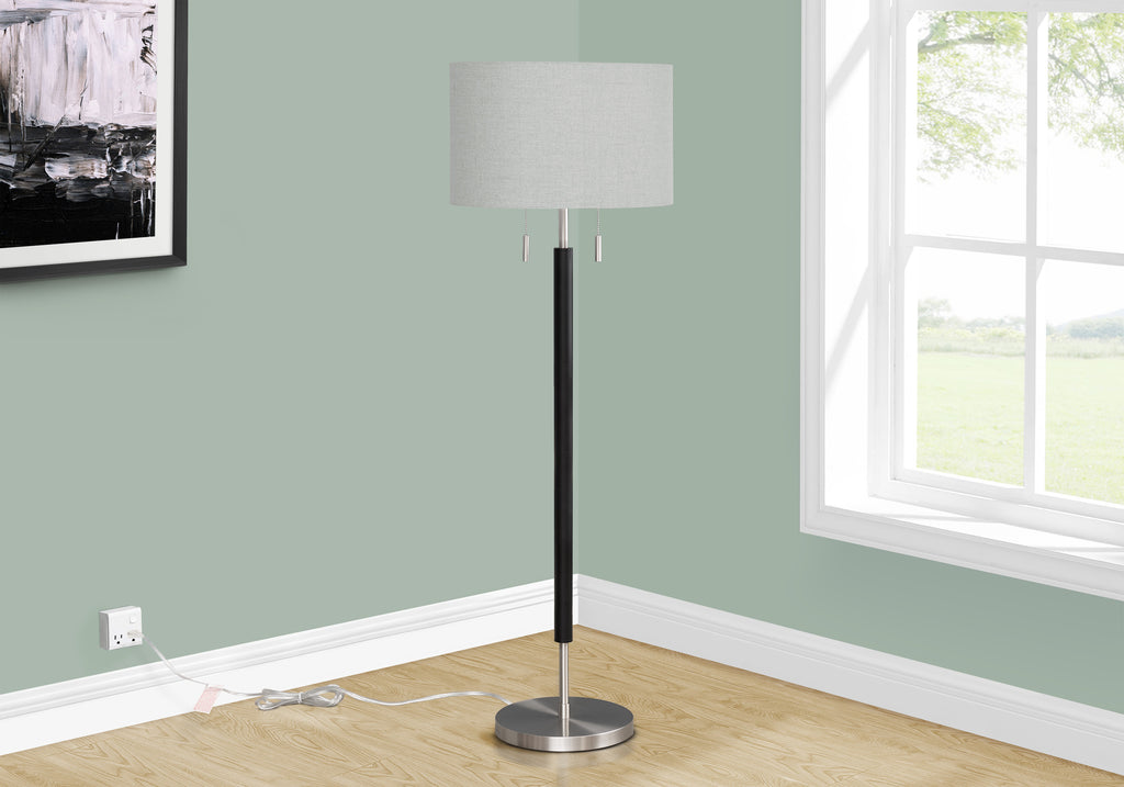 60"H Nickel Metal Floor Lamp