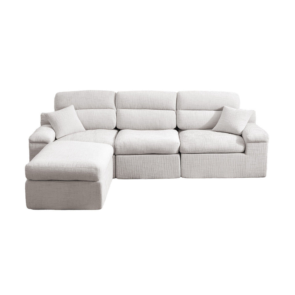 Corner Chaise Sofa with High Backrest