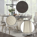 Kasa Sintered Stone Top & Champagne Finish Dining Table