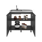 Gold Utility Sink Cabinet with 2 Doors and 3 Shelves, SMOKY