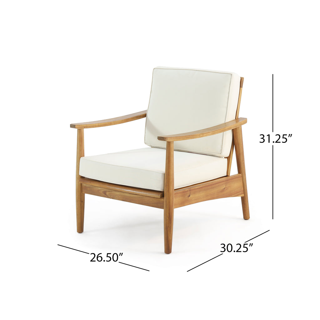 Club Chairs Laurent 500lbs Capacity Acacia Outdoor