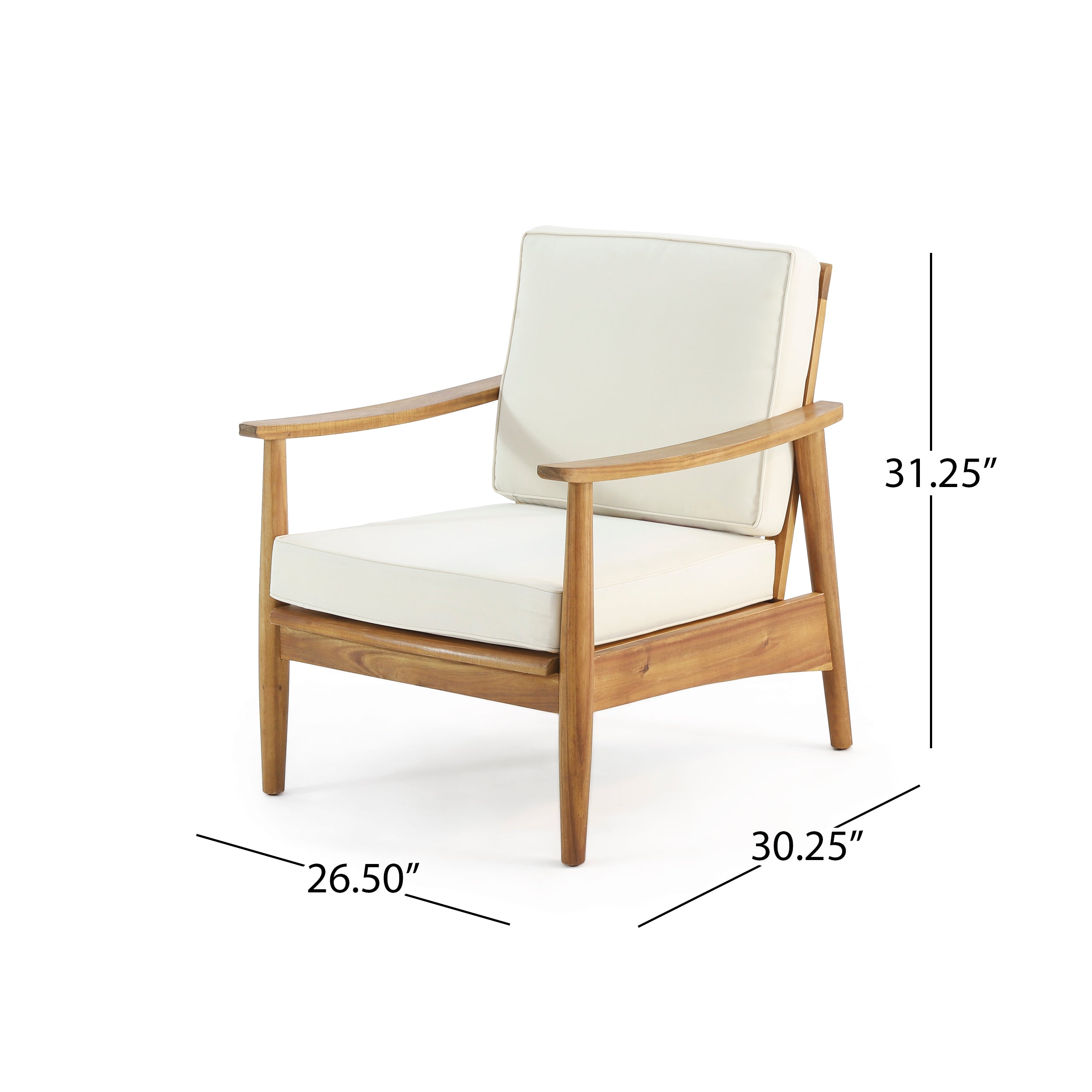 Club Chairs Laurent 500lbs Capacity Acacia Outdoor