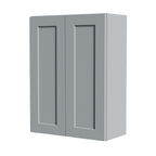 Gray Shaker Solid Wood Wall Cabinet with Soft-Close Doors
