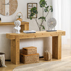 63" Solid Wood Console Table