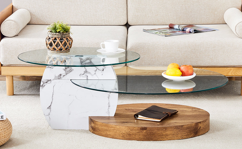 Contemporary Artistic Double Layer Coffee Table