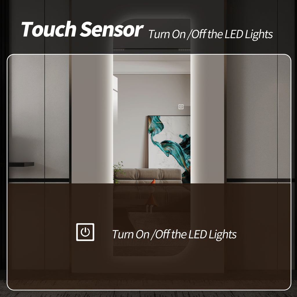 65" x 21" LED Full Length Wall Mirror