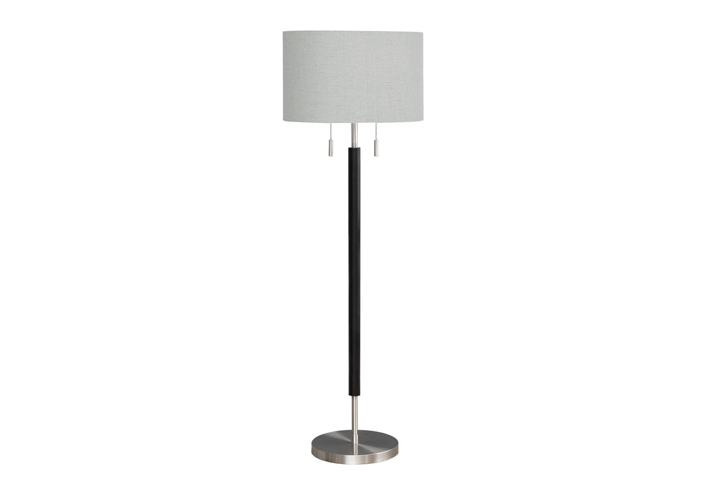 60"H Nickel Metal Floor Lamp