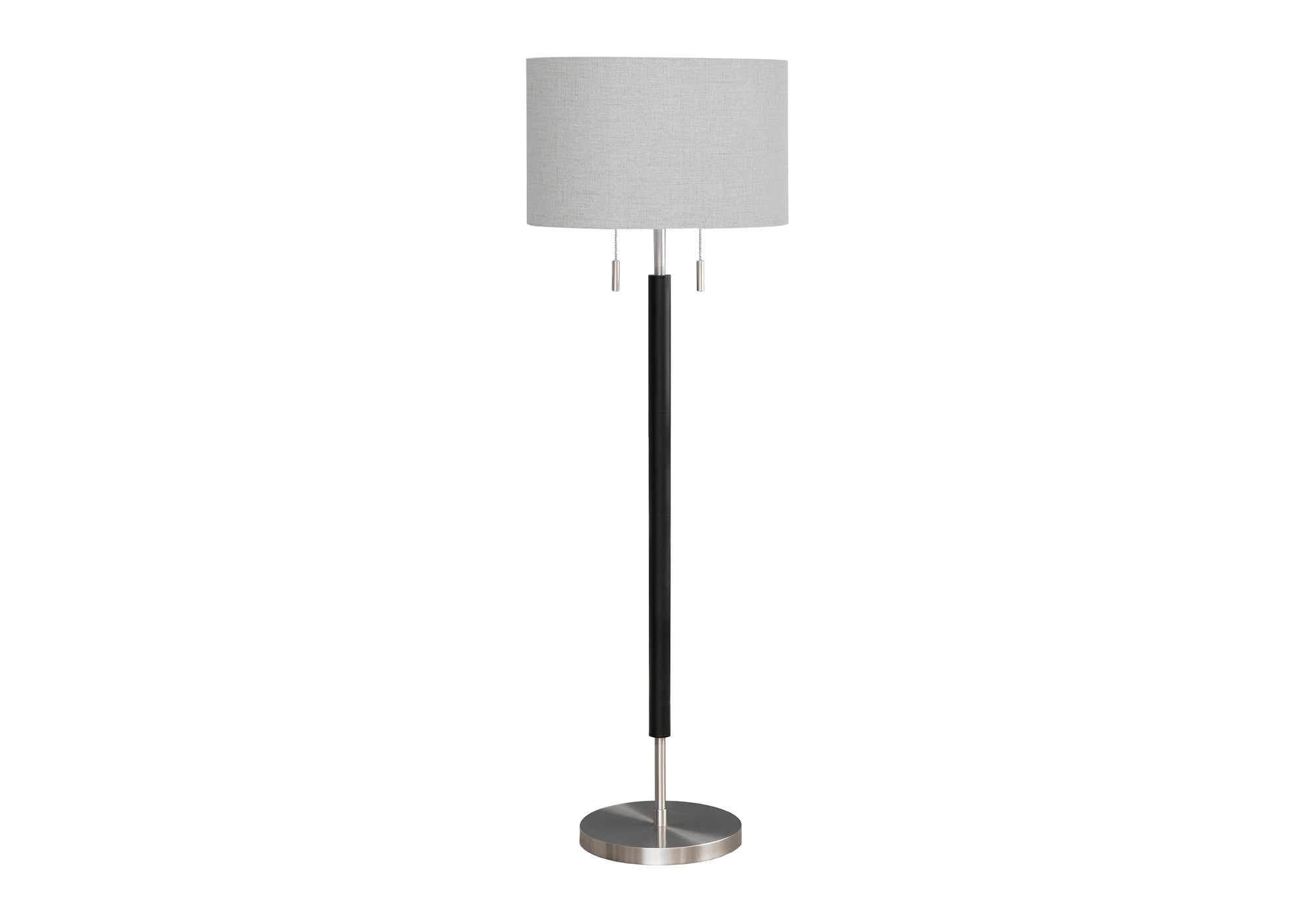 60"H Nickel Metal Floor Lamp