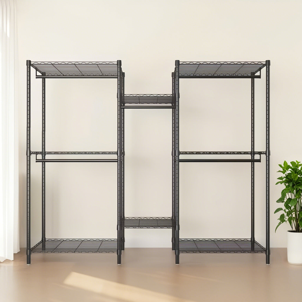 Heavy Duty Garment Rack, Freestanding Closet Organizer