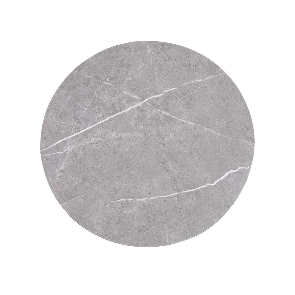Round Mixed Material Coffee Table with Shelf
