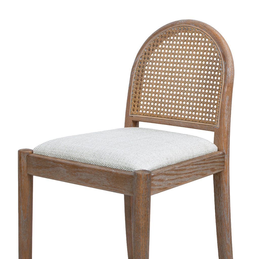 Panama 26.5" Curved Back Cane Rattan Counter Stool, Set of 2, Two-Tone Neutral