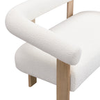 Round Armrest Loveseat (Beige + Natural)