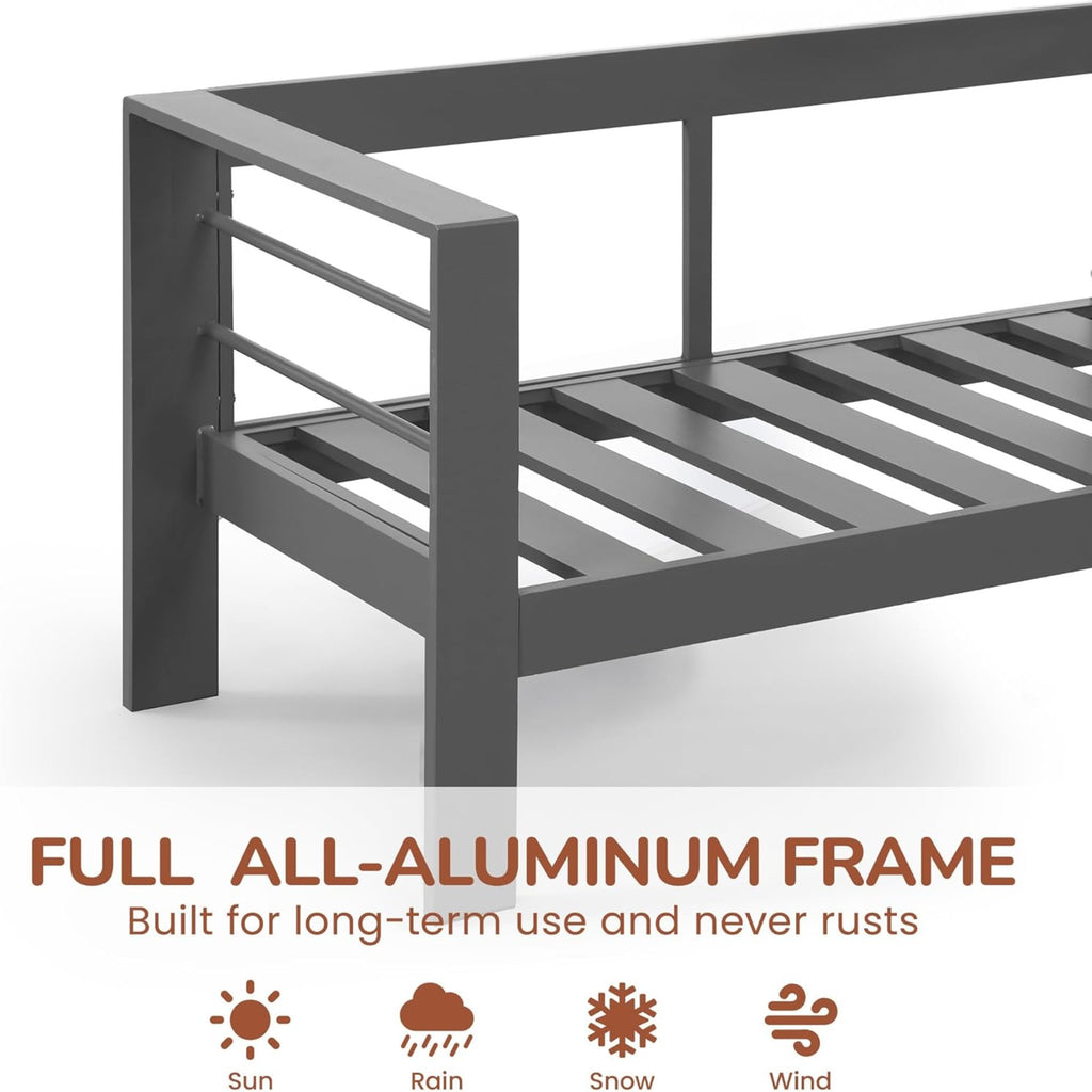 50" All-Weather Aluminum Patio Loveseat