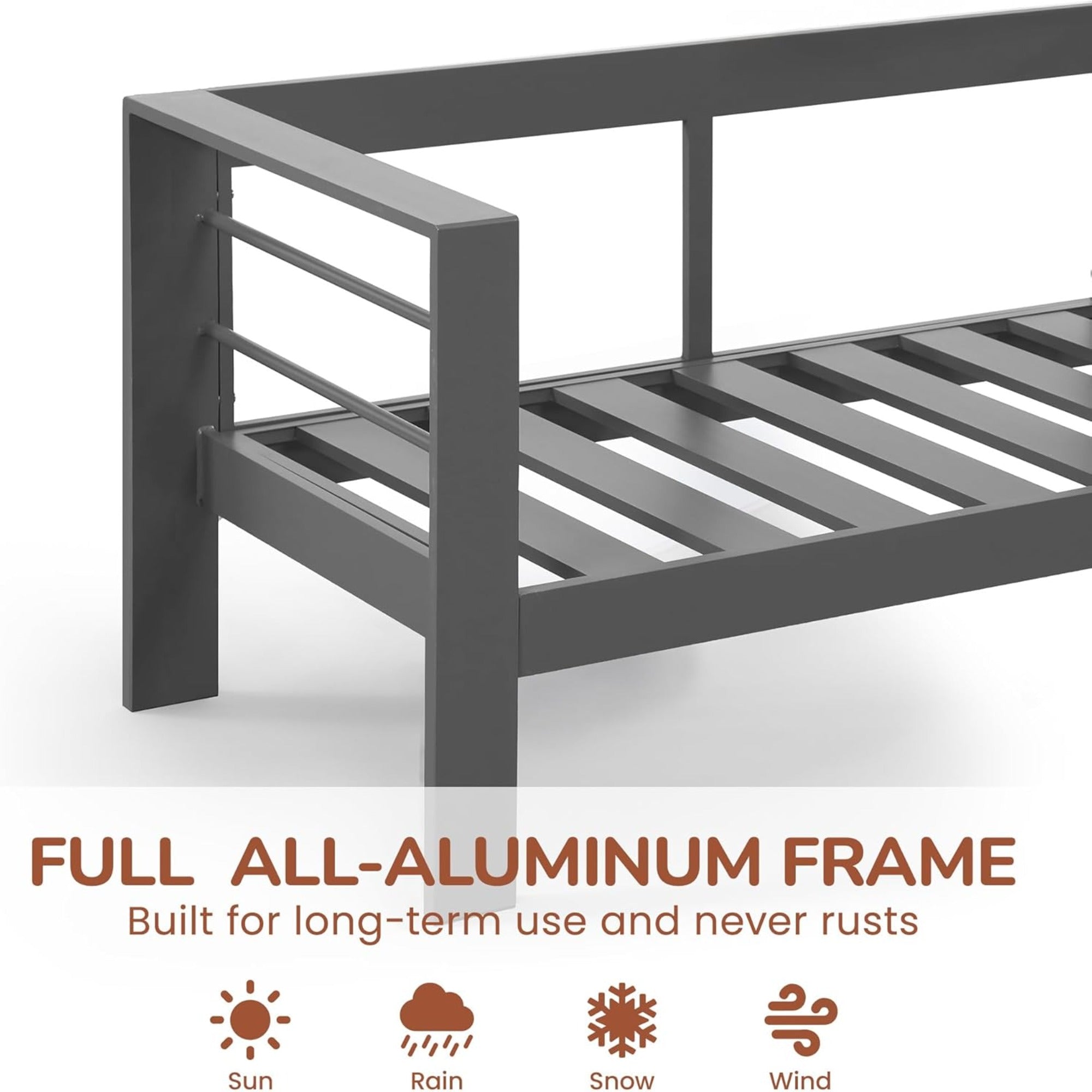 50" All-Weather Aluminum Patio Loveseat