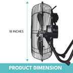 18 In. 3-Speed High-Velocity Industrial Heavy Duty Metal Floor Fan