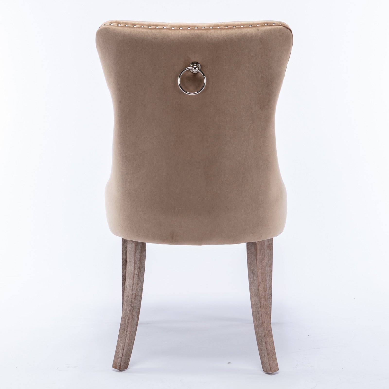 Nikki Collection Modern Tufted Velvet Upholstered Dining Chair - 2 Pieces, Khaki