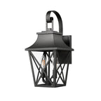 Black Outdoor Wall Lantern 2-Light Set