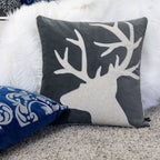 Holiday Reindeer Velvet Accent Pillow 20x20