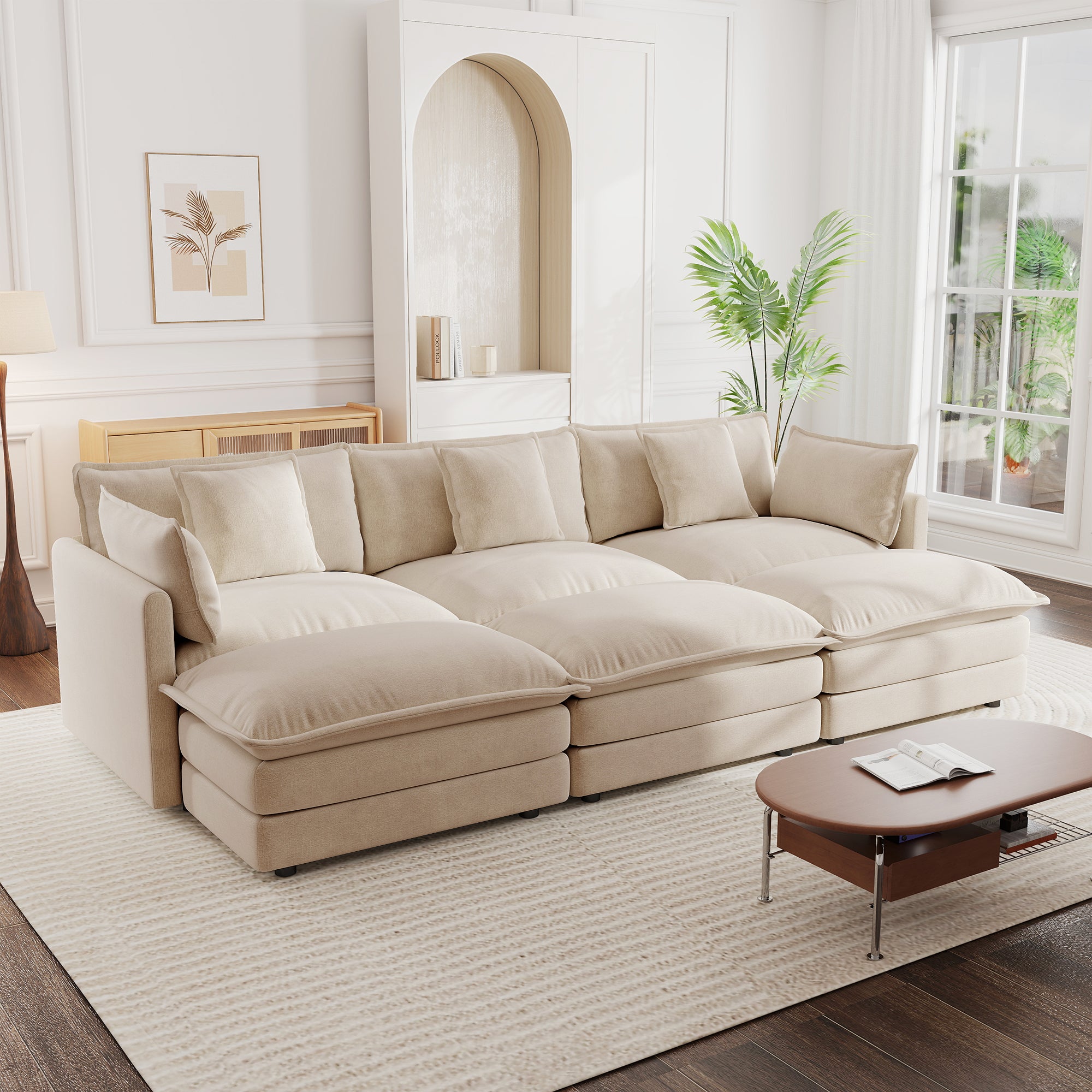 Comfortable Deep Seat Reversible Modular Sectional Sofa
