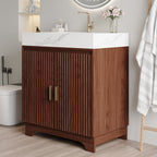 30" Freestanding Sintered Stone Countertop Bathroom Vanity