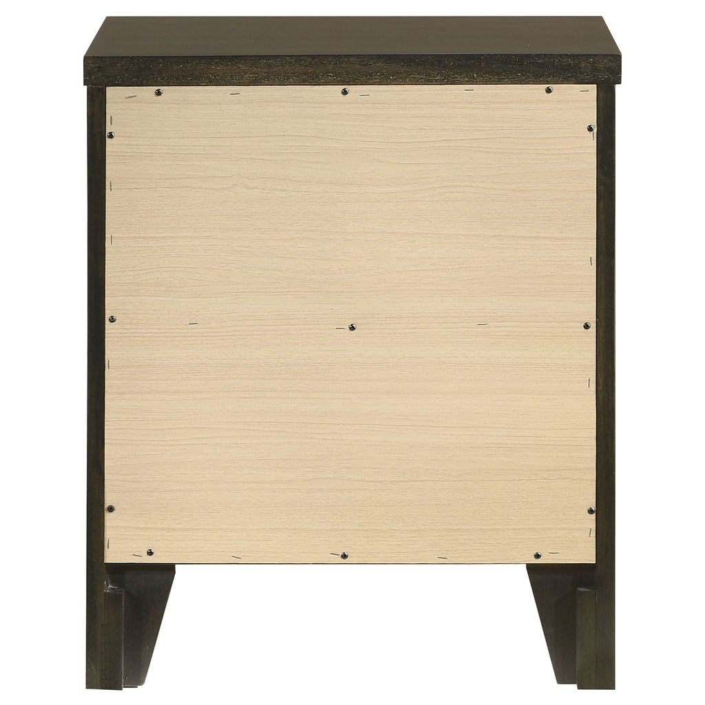Clement Dark Cocoa 2-Drawer Nightstand Bedside Table