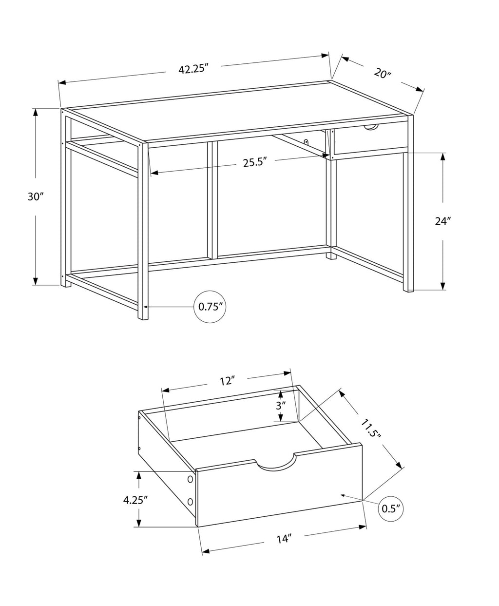 Computer Desk with Storage Drawer