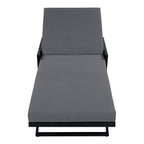 Black Iron Outdoor Chaise Lounge with Mixed Rope