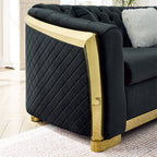 106 Inches L-Shaped Chesterfield Sectional Sofa Set