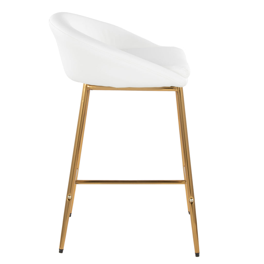 26" Counter Stool with Curved Upholstered Seat