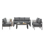 5-Piece Modern Aluminum Patio Conversation Set