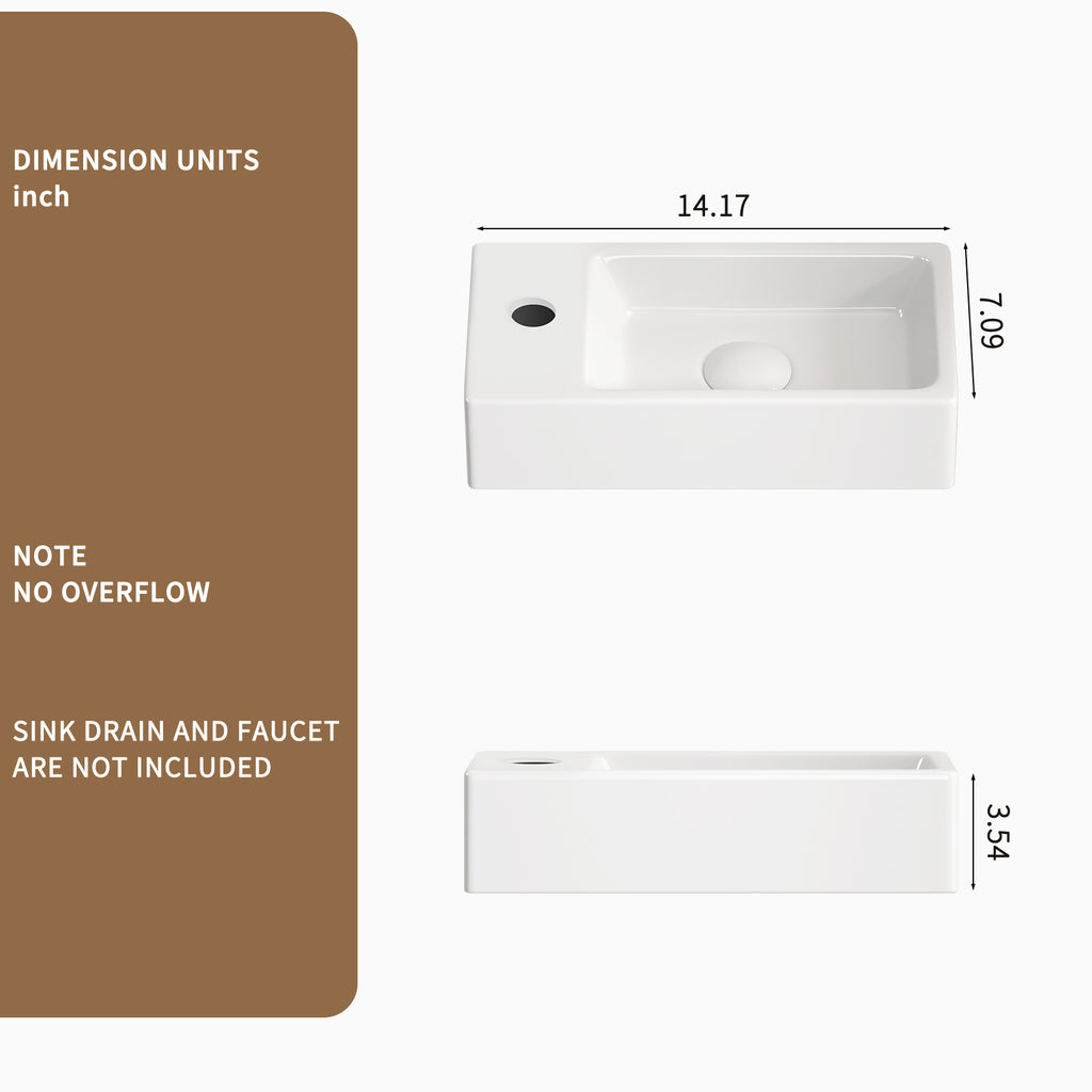 Wall-Mounted Ceramic Bathroom Sink
