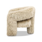 Avalon 35" Genuine Sheepskin Fur Split Barrel Back Accent Chair