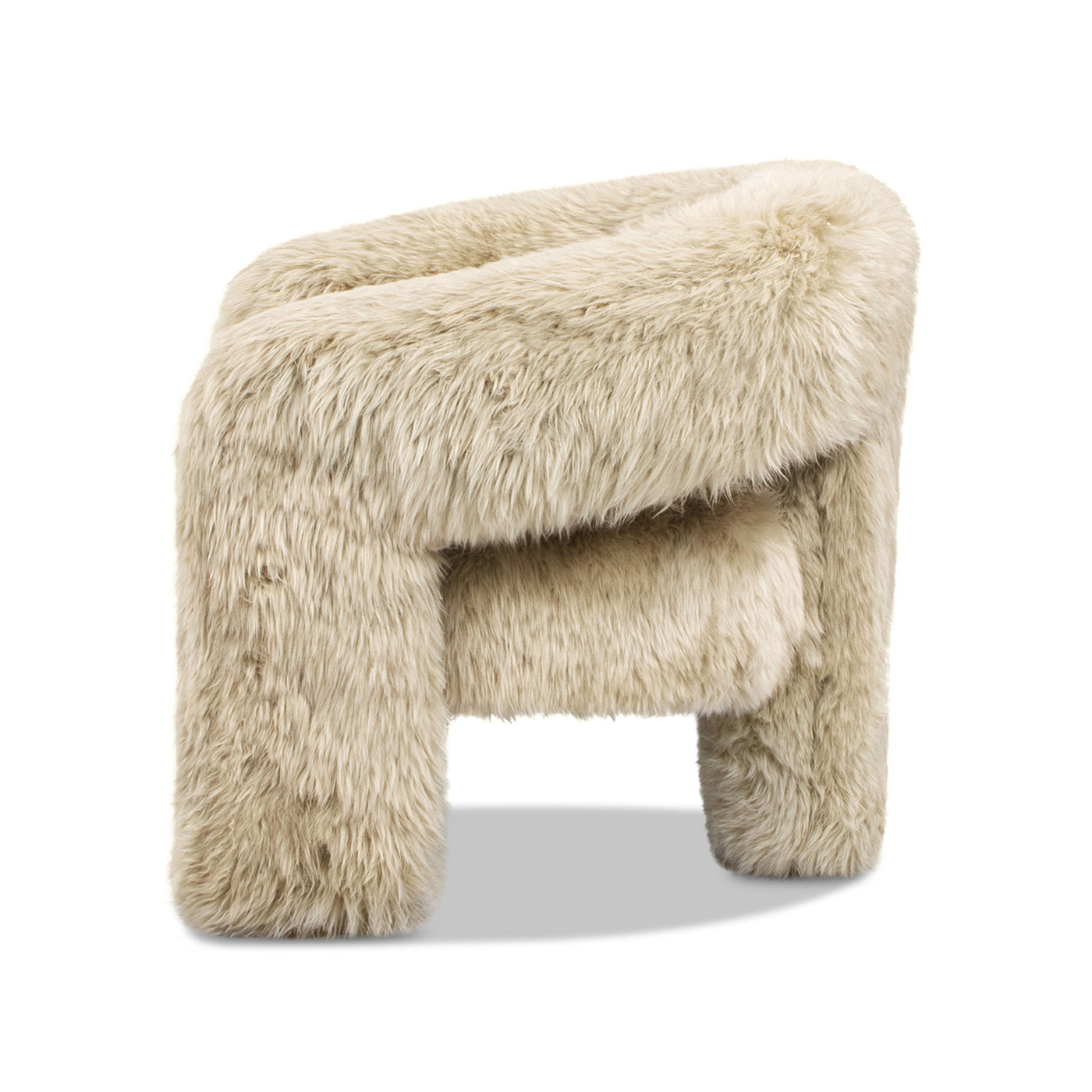 Avalon 35" Genuine Sheepskin Fur Split Barrel Back Accent Chair