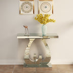 Modern Mirror Side Table - Silver