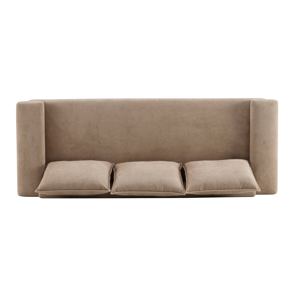 Algora 84.5 in. Modern Upholstered Velvet Sofa, Moss