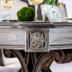 Dining Room 1pc Dining Table W Leaf Trestle Base Rustic