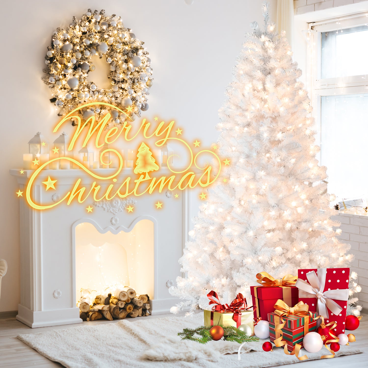 9FT Pre-Lit Christmas Tree