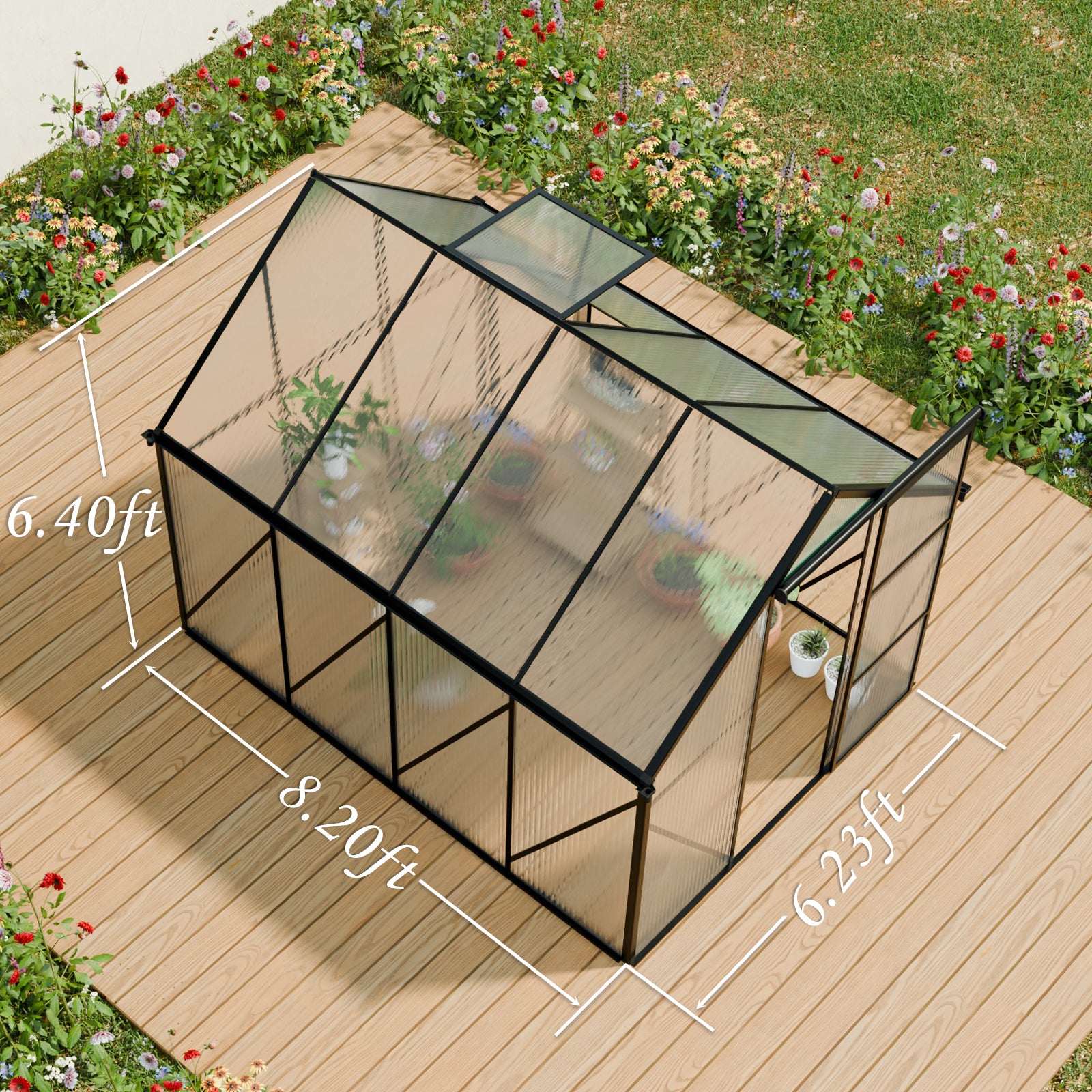 6x8 FT Polycarbonate Greenhouse