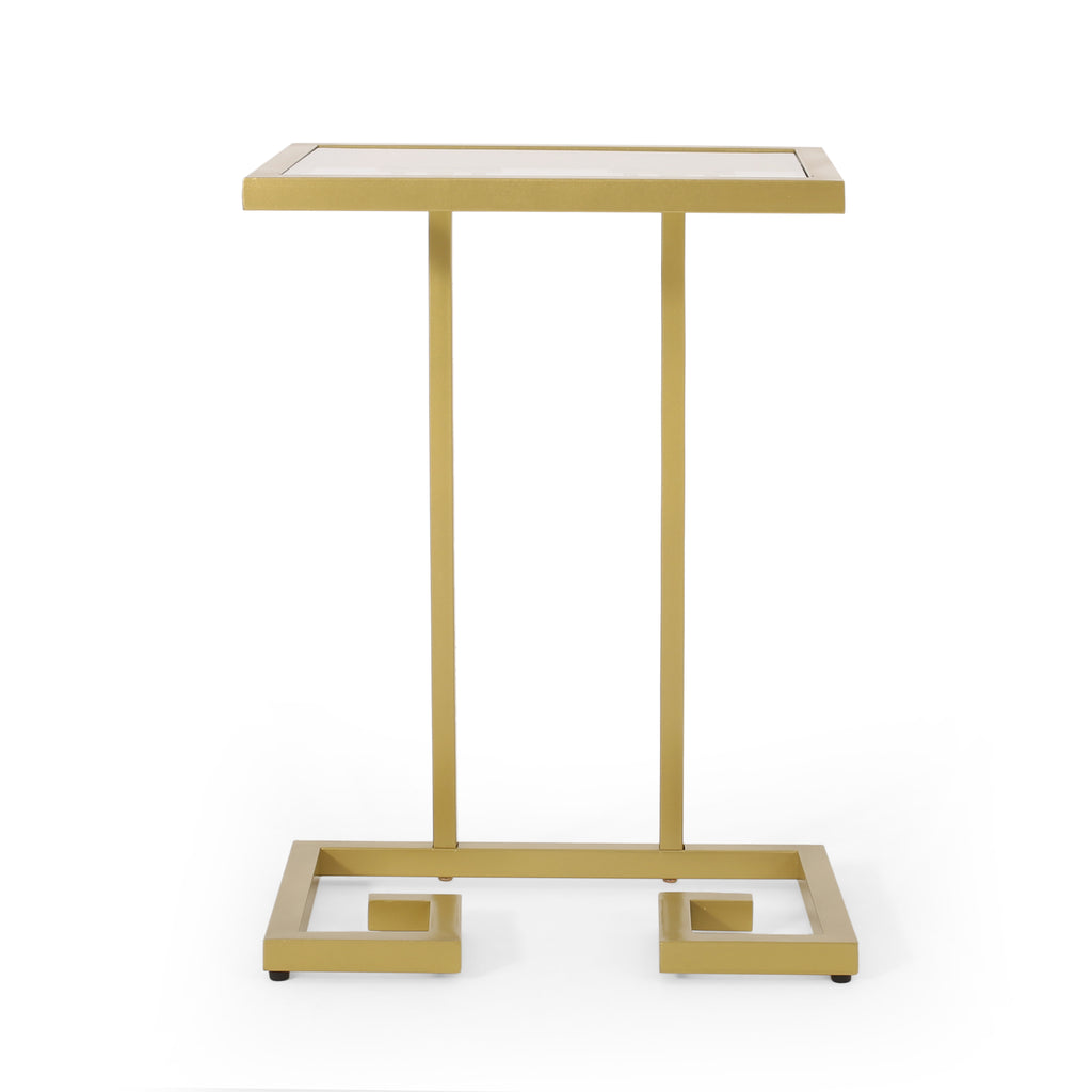 Modern Glam C-Shaped End Table