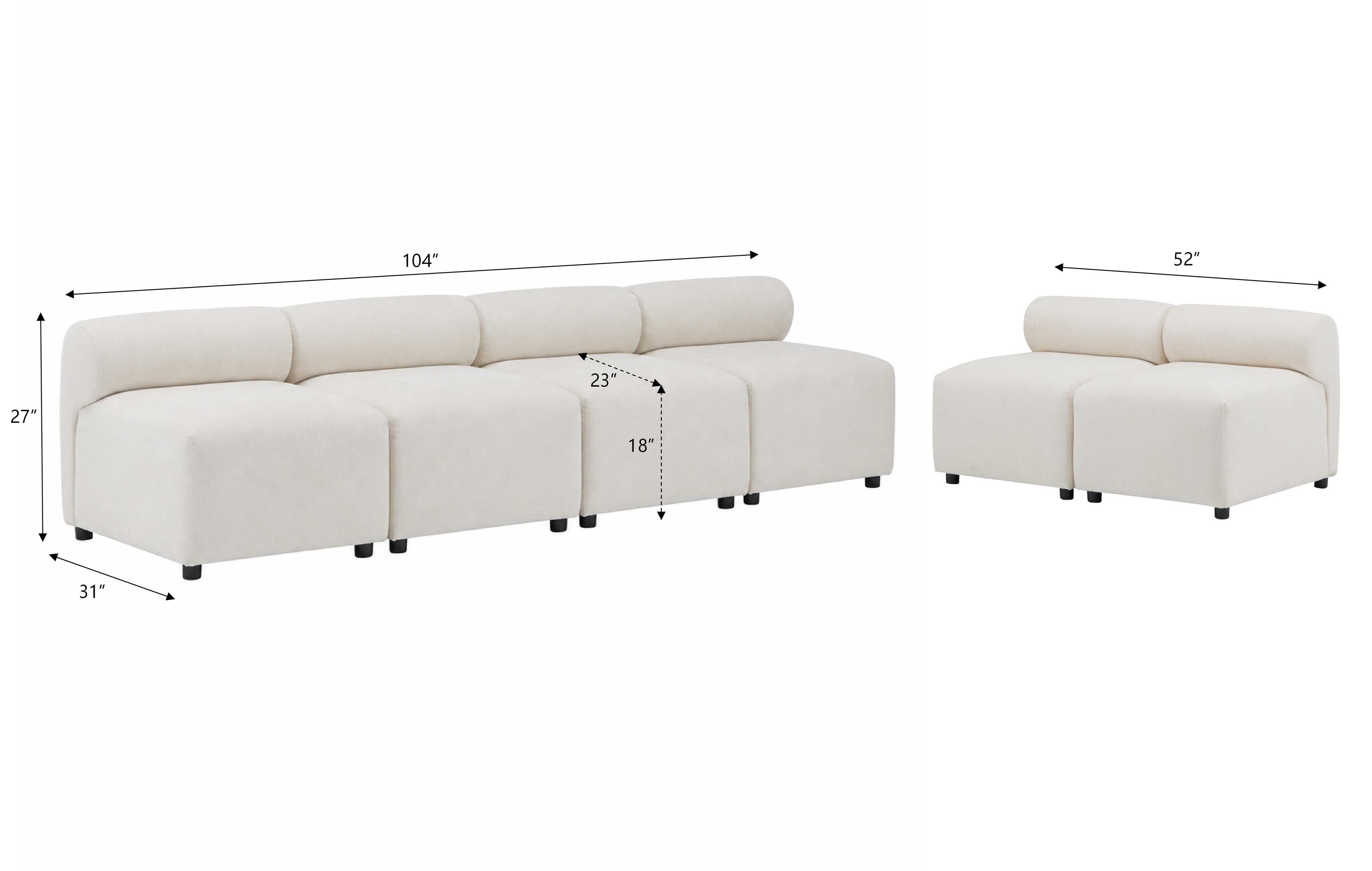 Evelyn 6-Piece Modular Chenille Sectional Sofa Couch