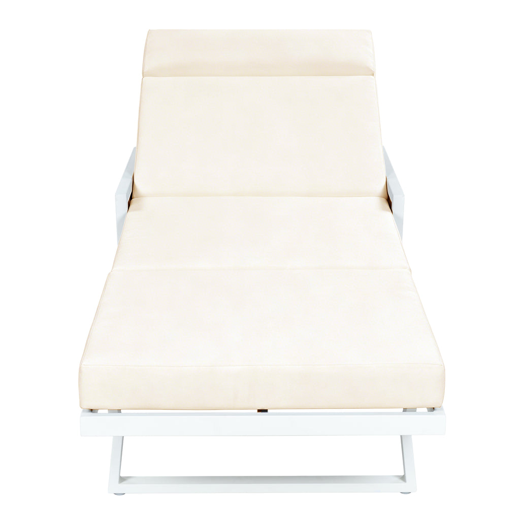 White Iron Outdoor Chaise Lounge